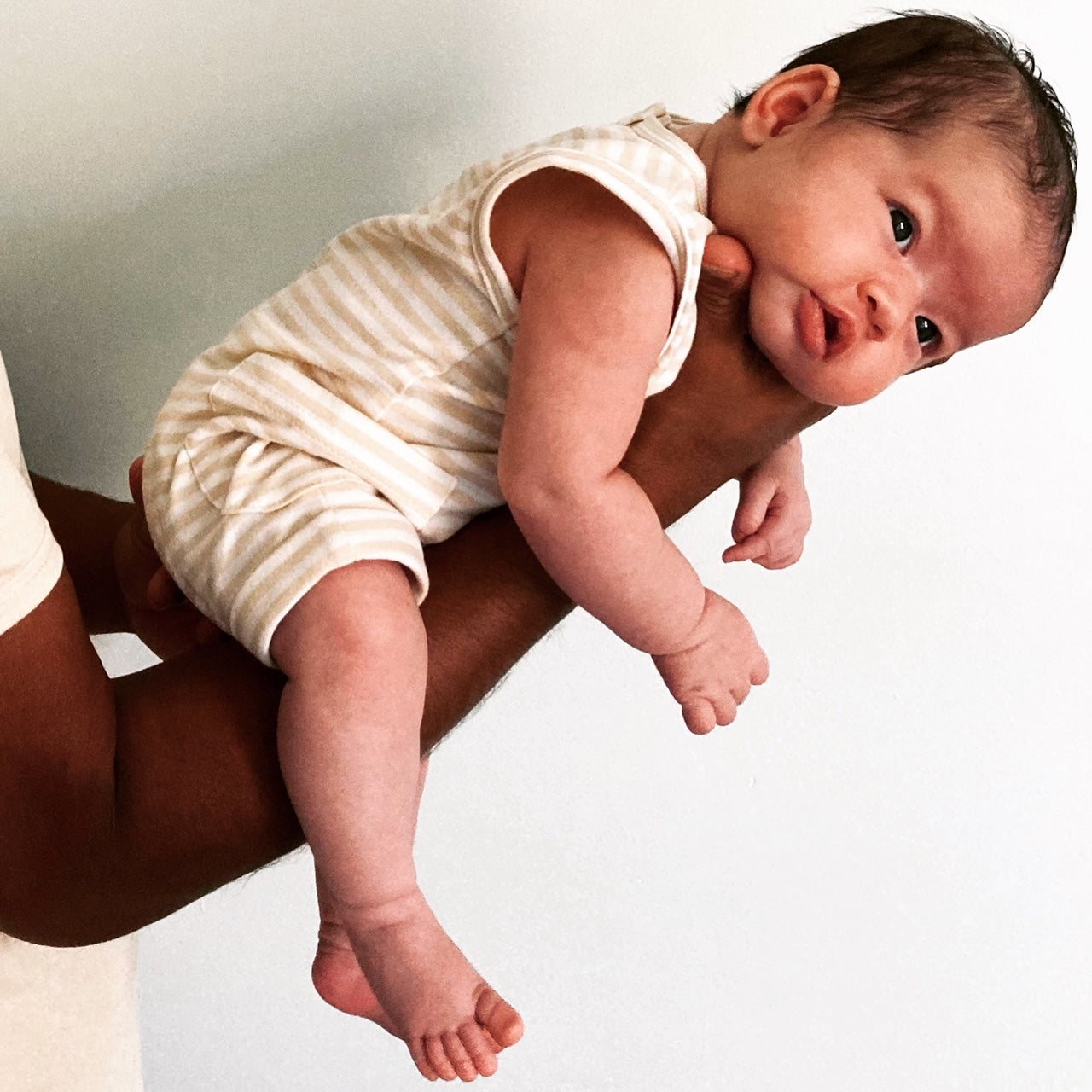 Buttercream stripe relaxed playsuit romper