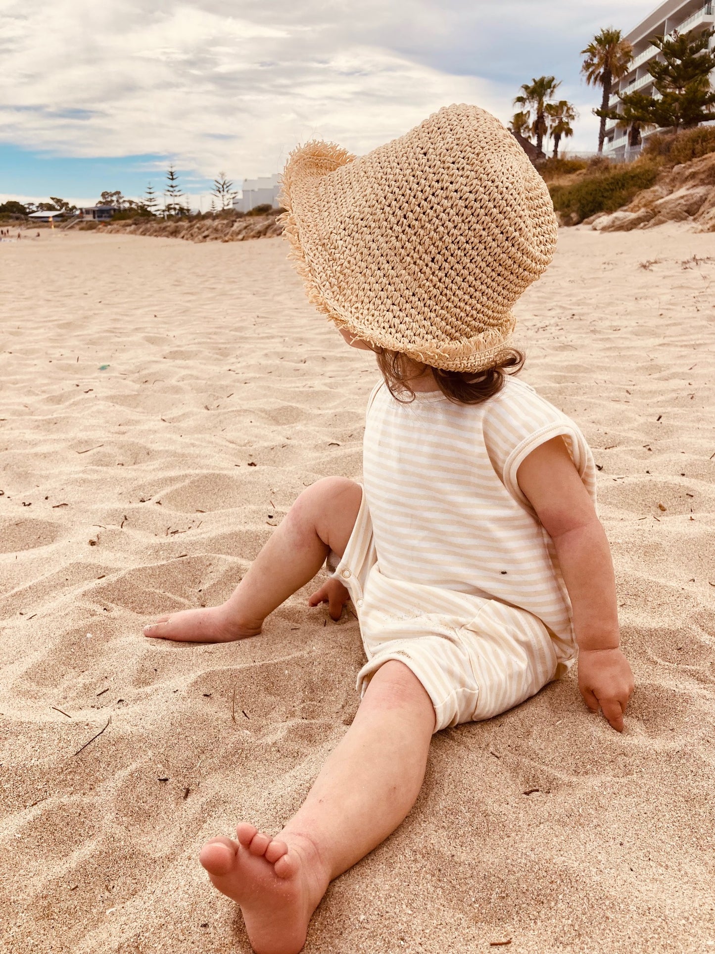 Buttercream stripe relaxed playsuit romper
