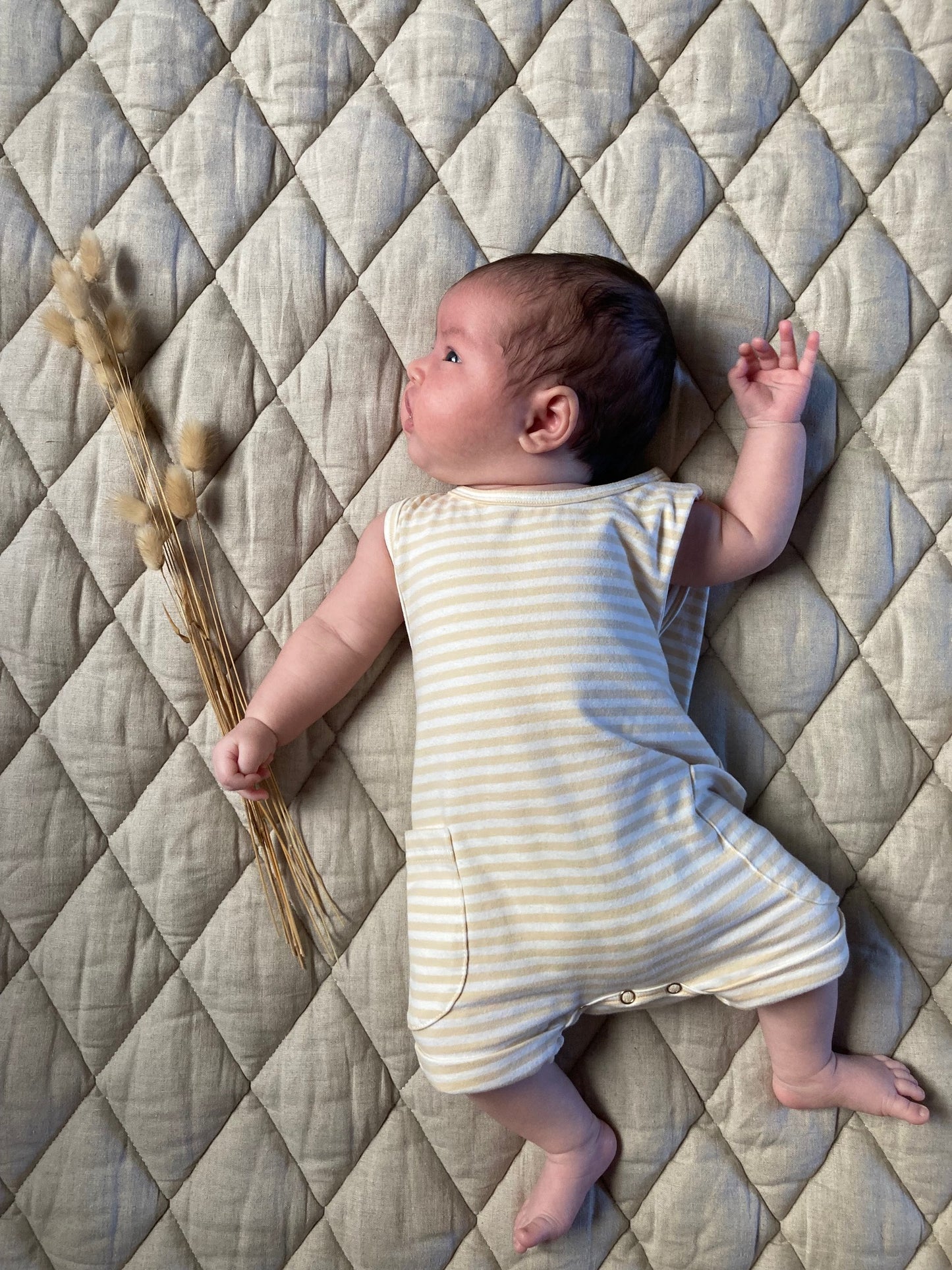 Buttercream stripe relaxed playsuit romper