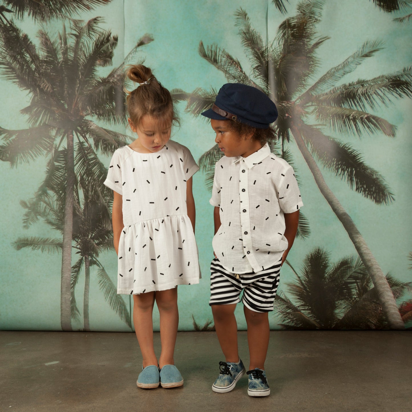 Black and white star and stripe shorts