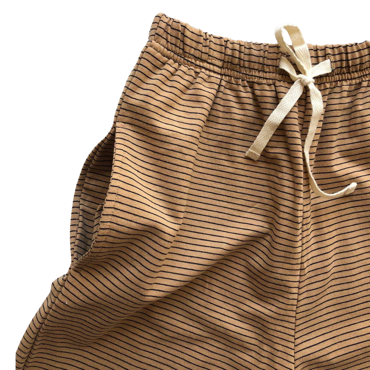 Tan stripe loose shorts