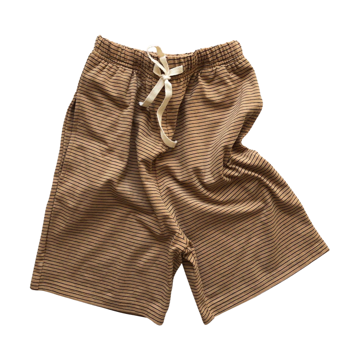 Tan stripe loose shorts