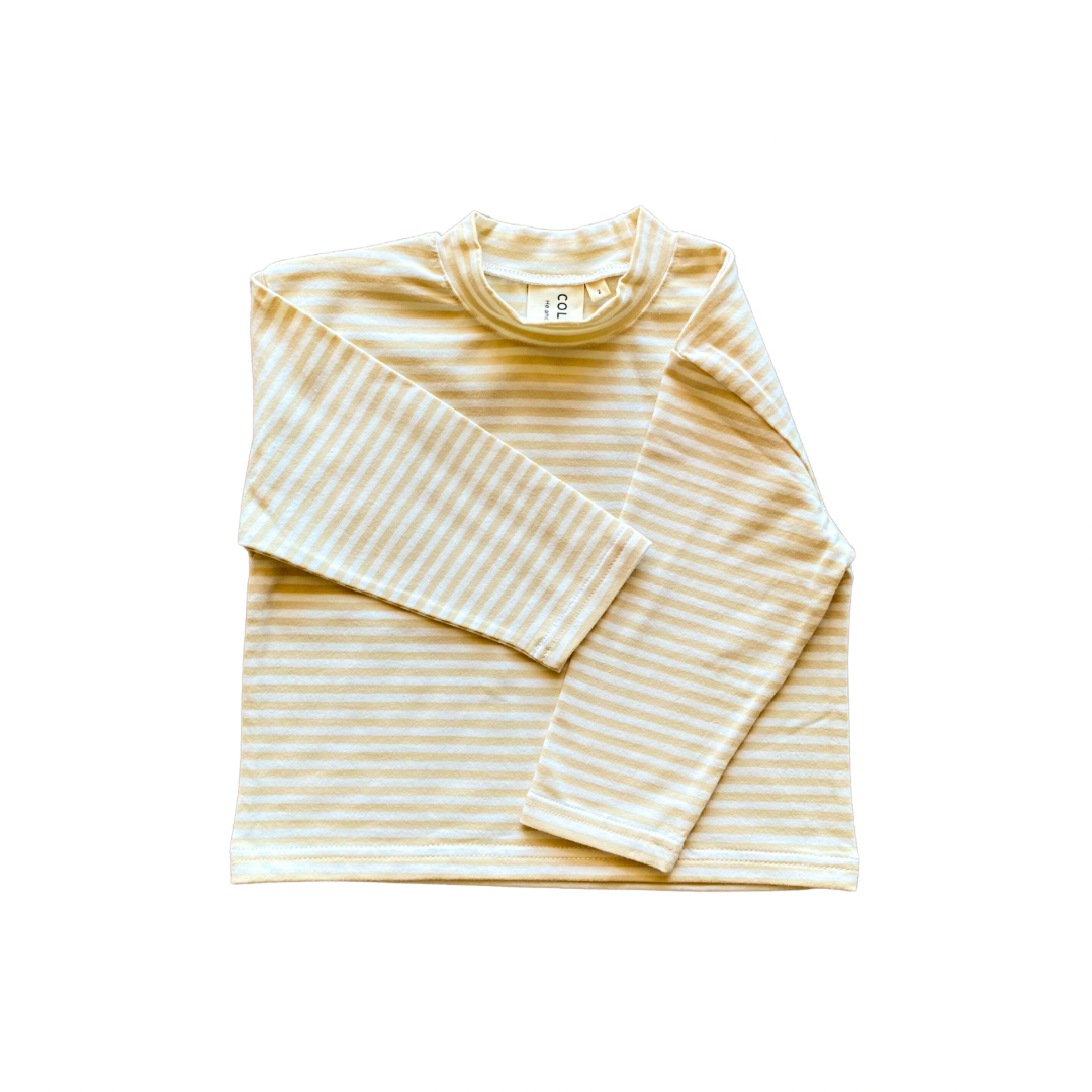 Buttercream stripe high neck long sleeve top