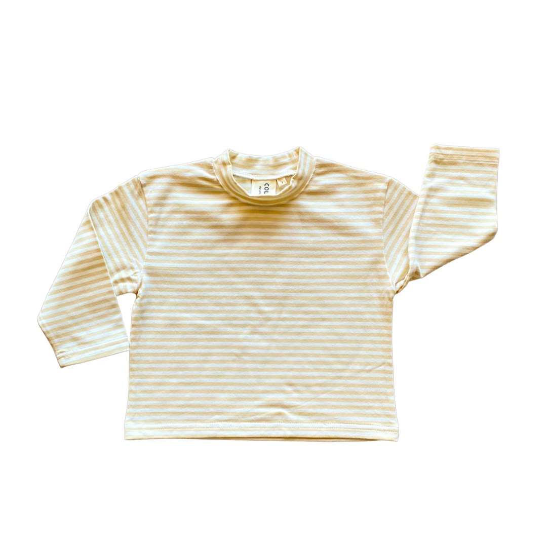 Buttercream stripe high neck long sleeve top