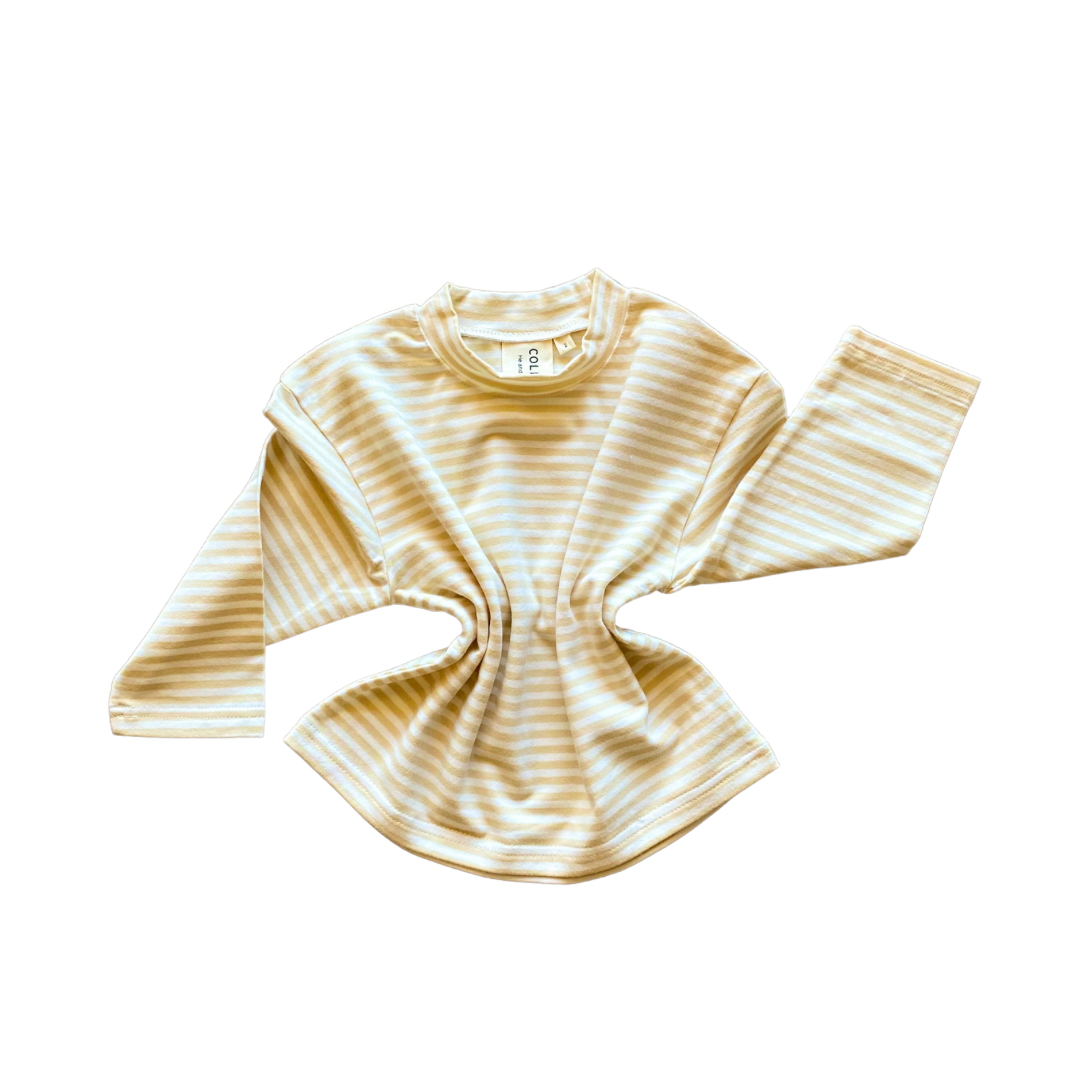 Buttercream stripe high neck long sleeve top
