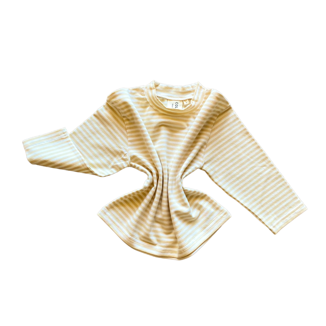 Buttercream stripe high neck long sleeve top