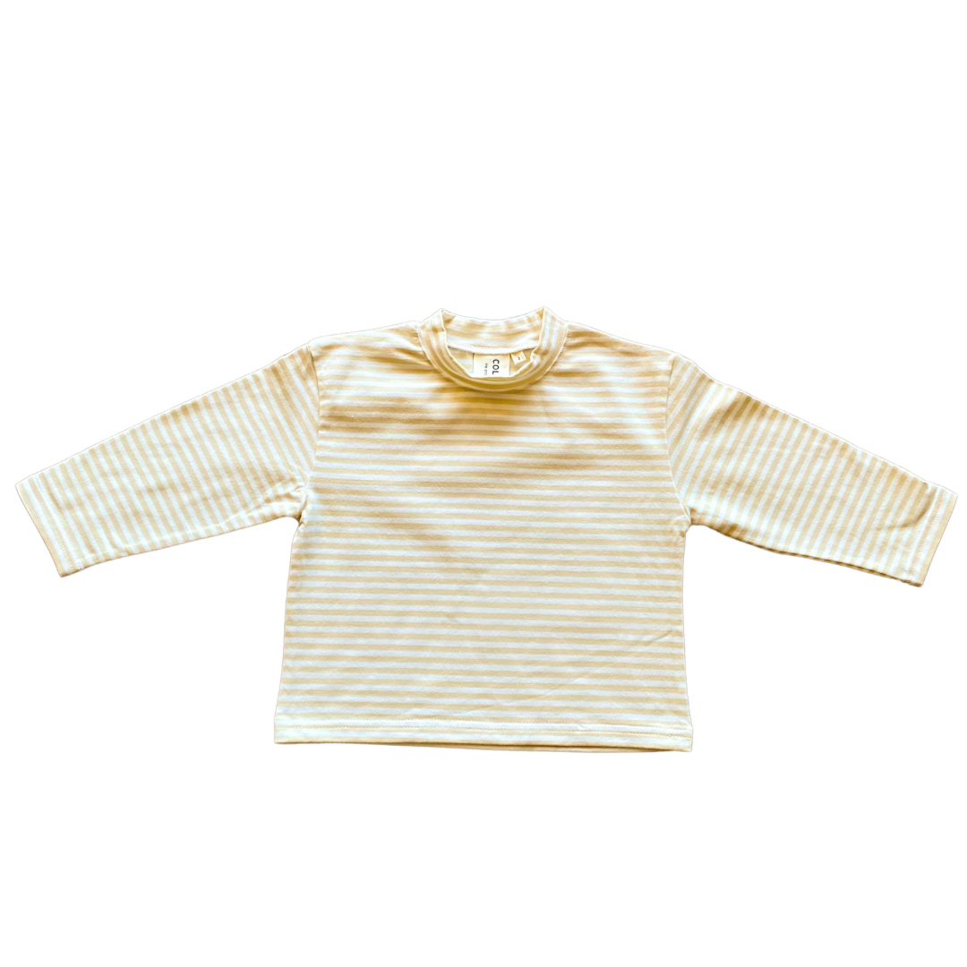 Buttercream stripe high neck long sleeve top